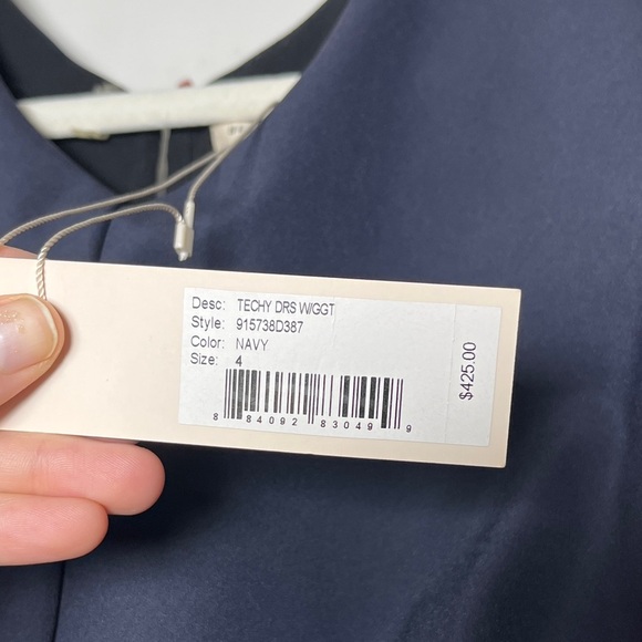 Rebecca Taylor NWT Techy Double Layer Navy Mesh Dress Sz 4 - Picture 9 of 9